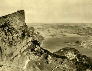 El Schafberg y el Mondsee, Alta Austria, c. 1935 de Unbekannt