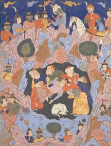 Los siete durmientes de Éfeso, folio de un libro de presagios Falnama, 1550s de Unbekannt