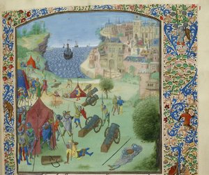 El asedio de Lisboa, 1384, ca. 1470-1475 de Unbekannt