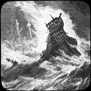 La Armada Española en una tempestad, 1588 finales del siglo XIX o principios del XX