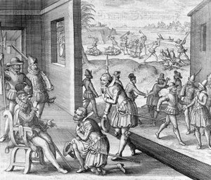 La captura española de Fort Caroline de Unbekannt