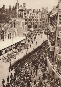 El coche estatal sale de la Abadía de Westminster después de la coronación del Rey Jorge VI, 1937 de Unbekannt