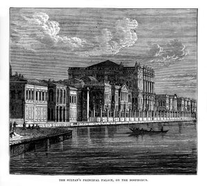 El principal palacio del Sultán, en el Bósforo, Turquía, siglo XIX
