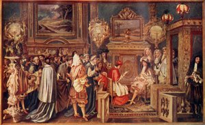El Rey Sol Luis XIV de Francia, con su brillante corte, 1664, c. 1930 de Unbekannt