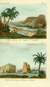 El Templo de Ramsés II en Abu Simbel (Isambul), Nubia, y el Templo de Thoth en Dakka, Nubia de Unbekannt