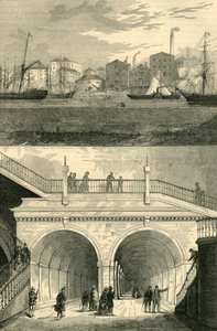 El túnel del Támesis como apareció cuando se abrió originalmente al tráfico, c1872 de Unbekannt