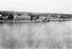 El río Tigris desde el 31º hospital general británico, Bagdad, Mesopotamia, Primera Guerra Mundial, 1918 de Unbekannt