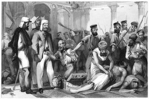 El corresponsal de The Times observando el saqueo del Kaiser Bagh, 1858, c1860