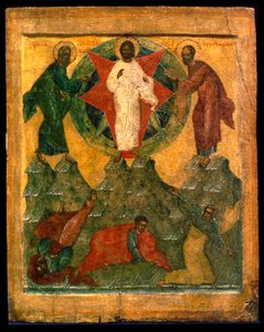 La transfiguración de Jesús, icono ruso de Unbekannt