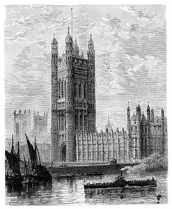 La Torre Victoria y las Casas del Parlamento, Londres, 1900 de Unbekannt