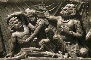 Parte de un relieve de la muerte del Buda (parinirvana) de Unbekannt