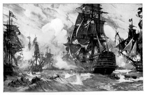 La Victoria en la Batalla de Trafalgar, Siglo XIX de Unbekannt