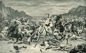 La victoria de Kandahar, persecución de caballería hasta el río Arghandab de Unbekannt
