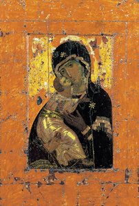La Virgen de Vladímir, icono bizantino, principios del siglo XII de Unbekannt