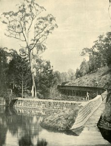 La presa y el canal, Kirks Reservoir, 1901 de Unbekannt