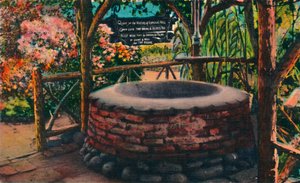 El Pozo de los Deseos en el Lugar de Matrimonio de Ramona, Ciudad Vieja. San Diego, California, c1941