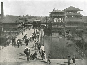 El Puente Yebisu, Osaka, Japón, 1895 de Unbekannt