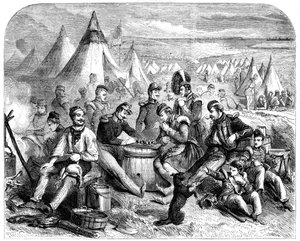 El entretenimiento de los soldados antes de Sebastopol, 1855