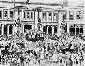 La llegada del primer equipo de cricket inglés a Australia, 1861 de Unbekannt