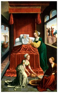El nacimiento de la Virgen, c1520, 1956 de Unbekannt