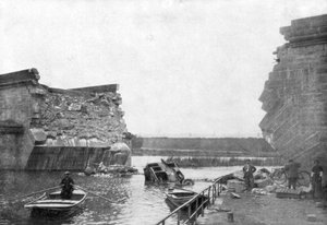 El puente en Trilport, 1ª Batalla del Marne, Francia, 5-12 de septiembre de 1914