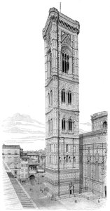 El campanario de la Basílica de Santa María del Fiore, Florencia, Italia, 1882