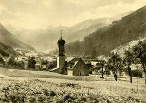 La iglesia de San Nicolás en Gortipohl, Austria, c. 1935 de Unbekannt