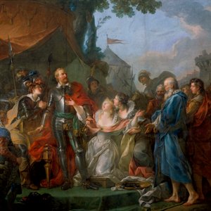 La valiente acción de Eustache de Saint-Pierre en el Sitio de Calais, 1346 de Unbekannt