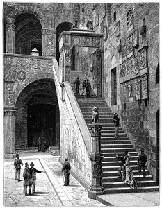 El patio del Bargello, Florencia, Italia, 1882 de Unbekannt