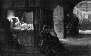 El lecho de muerte de Oliver Cromwell, 3 de septiembre de 1658, siglo XIX