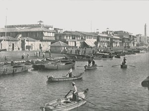 La entrada al Canal de Suez en Port Said, Egipto, 1895 de Unbekannt