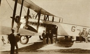 El primer correo aéreo indio llega al aeropuerto de Croydon, sur de Londres, 1929, 1935 de Unbekannt