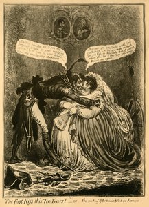 El primer beso en diez años! - o - el encuentro de Britannia y el ciudadano François, 1803, 1921 de Unbekannt