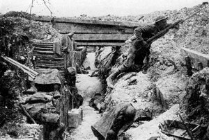 La línea del frente en Ovillers, Batalla del Somme, Picardía, Francia, julio de 1916 de Unbekannt