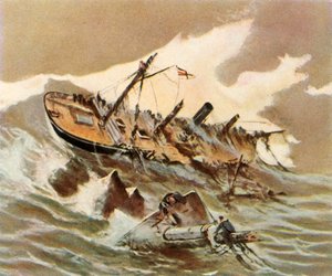 El buque de guerra Iltis naufraga, 1896, 1936 de Unbekannt