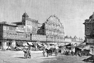 La calle principal en Jaipur, India, 1895 de Unbekannt