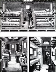 El interior de un tren hospital militar francés