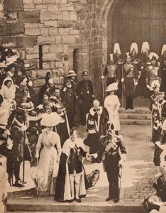 La investidura del Príncipe de Gales en el Castillo de Caernarvon, 13 de julio de 1911 de Unbekannt