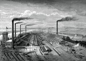 Las obras de hierro y acero en Barrow, c1880 de Unbekannt