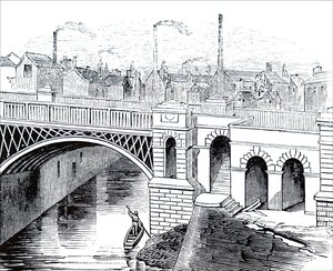 El puente de hierro sobre el río Irwell de Unbekannt