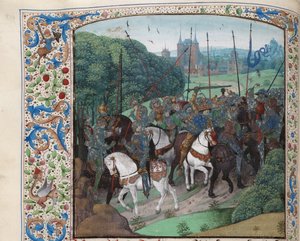 La locura de Carlos VI en el bosque cerca de Le Mans, ca 1470-1475 de Unbekannt