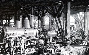 El piso de fabricación de la Société Alsacienne de Constructions Mécaniques de Unbekannt