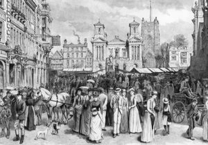 La plaza del mercado, Kingston upon Thames, Surrey, 1890 de Unbekannt