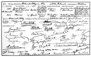 El certificado de matrimonio del Duque y la Duquesa de Kent, 1934 de Unbekannt