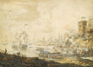 La batalla naval de Chesma el 5 de julio de 1770, siglo XVIII