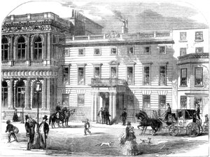 La nueva oficina del departamento de guerra, Buckingham House, Pall Mall, Londres, 1855 de Unbekannt