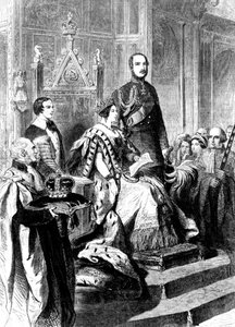 La apertura del Parlamento por la Reina Victoria, 1856 c. 1905 de Unbekannt