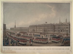El desfile frente al Palacio de Invierno en San Petersburgo en 1812, 1812 de Unbekannt