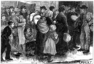 La oficina de empeños en Merthyr-Tydfil, Gales, 1875