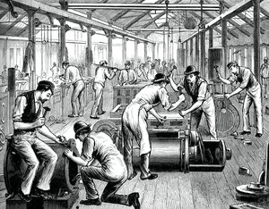 La tienda de bombas en una fábrica de Cornwall, c1880 de Unbekannt